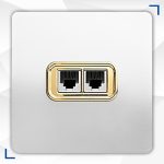 قیمت پریز برق مدل کریستال سفید و طلایی